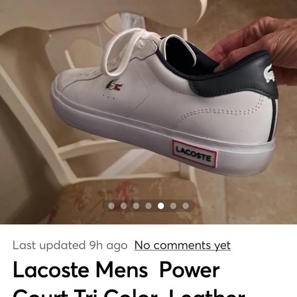 Lacoste Mens Power Court Tri Color Leather Sneaker Sz9.5 EUC - Picture 5 of 8